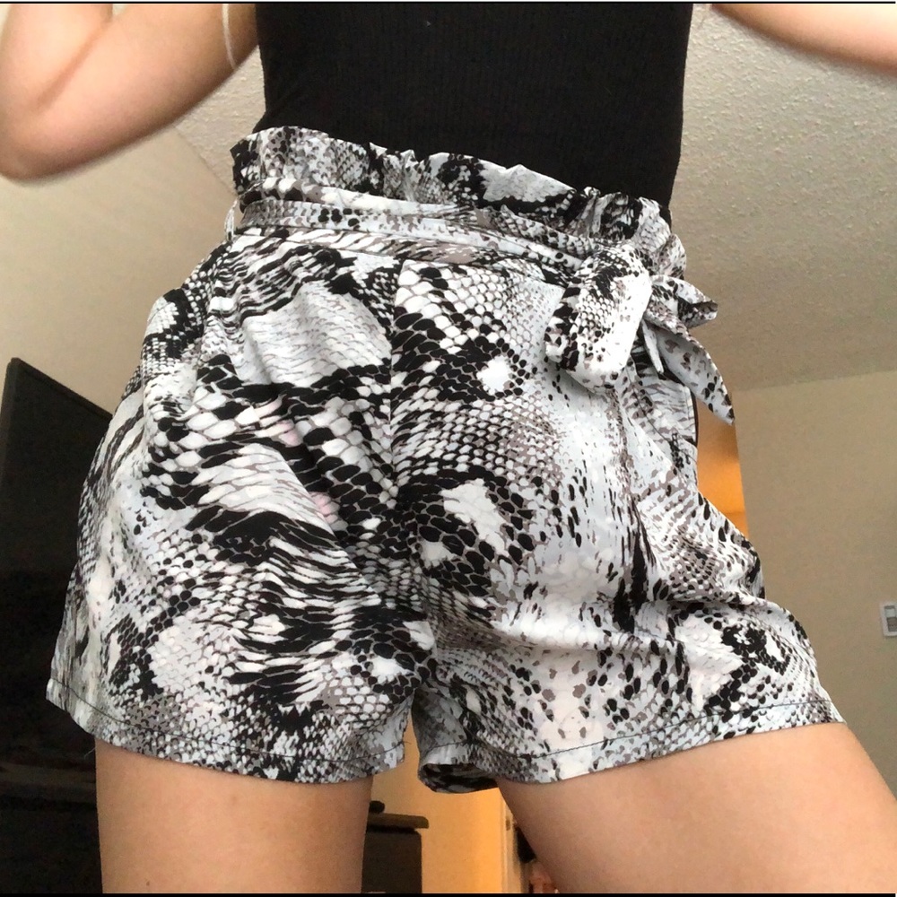 NWOT Silver Snakeprint Shorts